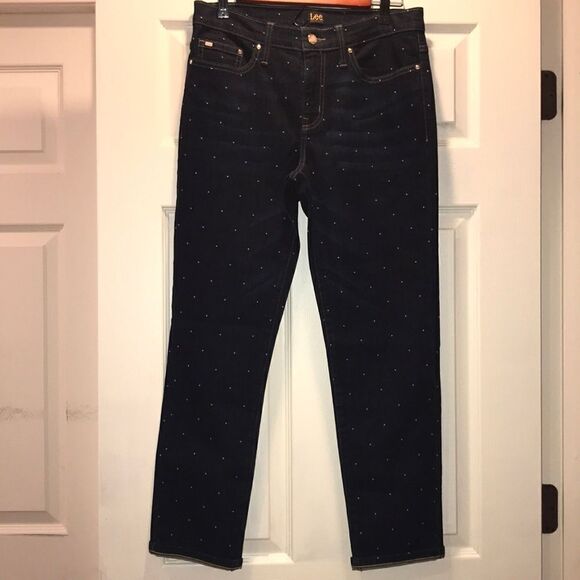 Lee Modern Series Polka Dot Dark Wash Jeans - Picture 1 of 8